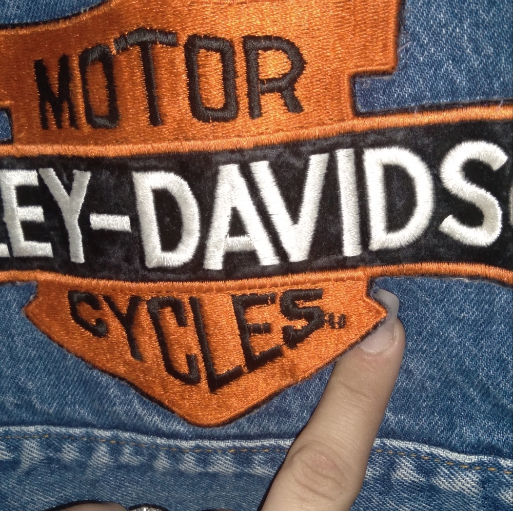 RARE "Harley Davidson" Patch Denim Jacket (one of a kind) - Picture 7 of 11